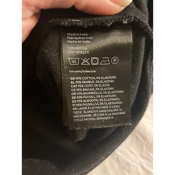 Minimalist Y2K Streetwear Black Long Sleeve Crop Top H&M Basic Women’s Medium - Picture 4 of 5